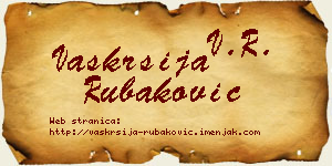 Vaskrsija Rubaković vizit kartica